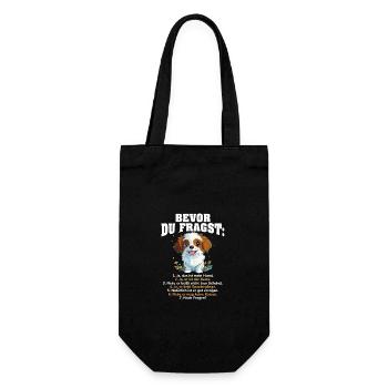Bevor Du Fragst Das Ist Mein Hund - Geschenkbeutel für Flaschen - Schwarz - Vorne