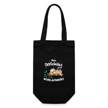 Mein Offizielles Schlafshirt Faultier Hamster - Geschenkbeutel für Flaschen - Schwarz - Vorne