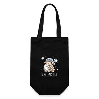 Schaf Schlafshirt Pyjama Shirt für Träume - Geschenkbeutel für Flaschen - Schwarz - Vorne