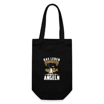 Das Leben Ist Zu Kurz Um Nicht Zu Angeln - Geschenkbeutel für Flaschen - Schwarz - Vorne