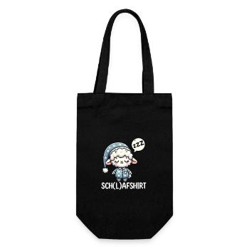 Niedliches Schaf Schlafshirt Napping Pyjama - Geschenkbeutel für Flaschen - Schwarz - Vorne