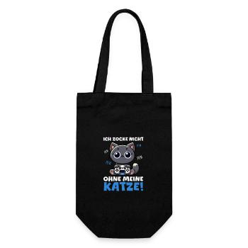 Ich Zocke Nicht Ohne Meine Katze Gaming - Geschenkbeutel für Flaschen - Schwarz - Vorne