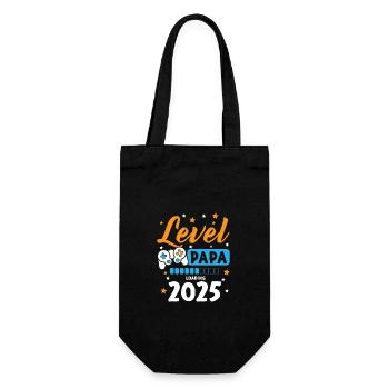 Level Complete Papa 2025 Loading Gamer Papa - Geschenkbeutel für Flaschen - Schwarz - Vorne