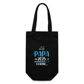 Papa 2025 Werdender Papa Vater Traktor - Geschenkbeutel für Flaschen - Schwarz - Vorne