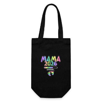 Mama 2026 Loading - Geschenkbeutel für Flaschen - Schwarz - Vorne