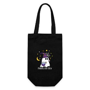 Magischer Zauberer Geist Halloween Boo Crew - Geschenkbeutel für Flaschen - Schwarz - Vorne