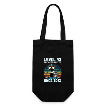 Level 13 Freigeschaltet Legendär Since 2012 - Geschenkbeutel für Flaschen - Schwarz - Vorne