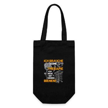 Ich brauche keine Therapie ich rede mit Bienen - Geschenkbeutel für Flaschen - Schwarz - Vorne