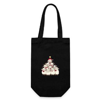 Schaf Weihnachten Christbaum - Geschenkbeutel für Flaschen - Schwarz - Vorne