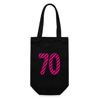 70. 70 ANS. 70e ANNIVERSAIRE. ANNIVERSAIRE 70 ANS. - Sac à bouteille - noir - Devant