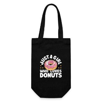Donut Donuts Süßigkeiten Bagel - Geschenkbeutel für Flaschen - Schwarz - Vorne