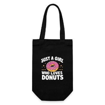 Donut Donuts Süßigkeiten Bagel - Geschenkbeutel für Flaschen - Schwarz - Vorne