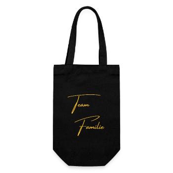 Team Familie Mutter Vater Kind Sport Verein - Geschenkbeutel für Flaschen - Schwarz - Vorne