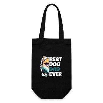Meilleur papa chien de tous les temps - Poméranie - Sac à bouteille - noir - Devant