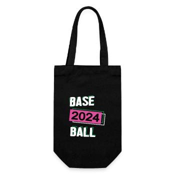 Baseball Spieler Team Turnier Mannschaft in 2024 - Geschenkbeutel für Flaschen - Schwarz - Vorne