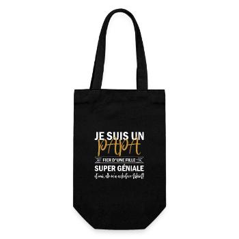 Idée de cadeau originale, d'une fille à son papa - Sac à bouteille - noir - Devant