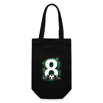 8. Geburtstag - Fußballspieler Kind - Geschenkbeutel für Flaschen - Schwarz - Vorne