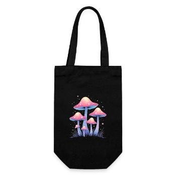 Magic Mushrooms - Mystical Forest Art - Gift Bag for Bottles - black - Front