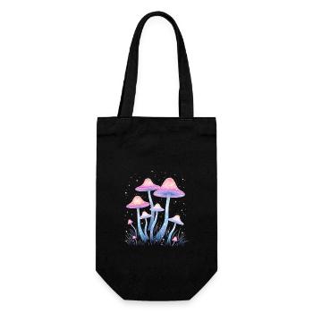 Magic mushrooms in the enchanted forest - Gift Bag for Bottles - black - Front