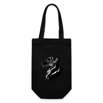 Border Collie - Conception de chien de compagnie - Sac à bouteille - noir - Devant