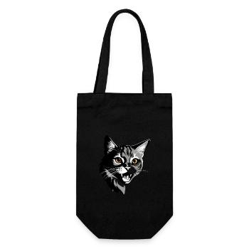 Chat mignon - Conception de chat de compagnie - Sac à bouteille - noir - Devant