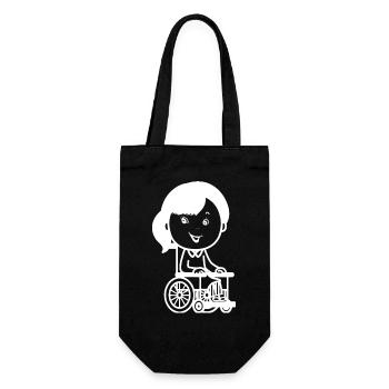 Woman in a wheelchair - Gift Bag for Bottles - black - Front