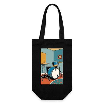 Batterie | Batteur | Musicien - Sac à bouteille - noir - Devant