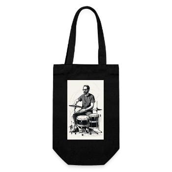 Batterie | Batteur | Musicien - Sac à bouteille - noir - Devant