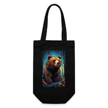Ours | Ours brun | Grizzli | Animaux - Sac à bouteille - noir - Devant