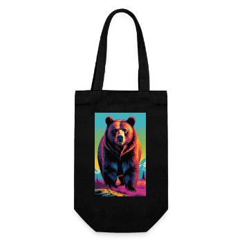 Ours | Ours brun | Grizzli | Animaux - Sac à bouteille - noir - Devant