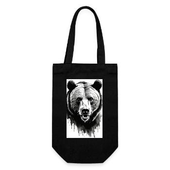 Ours | Ours brun | Grizzli | Animaux - Sac à bouteille - noir - Devant
