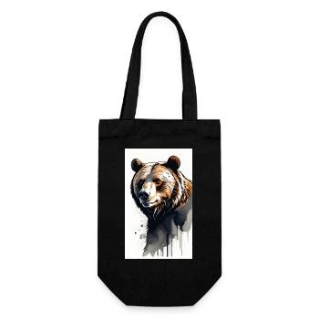 Bear | Brown Bear | Grizzly Bear | Animals - Gift Bag for Bottles - black - Front
