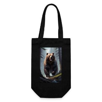 Ours | Ours brun | Grizzli | Animaux - Sac à bouteille - noir - Devant