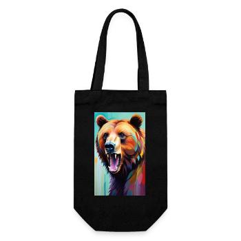 Bear | Brown Bear | Grizzly Bear | Animals - Gift Bag for Bottles - black - Front