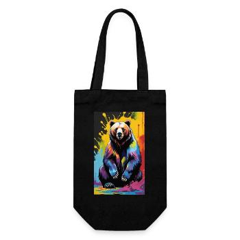 Bear | Brown Bear | Grizzly Bear | Animals - Gift Bag for Bottles - black - Front