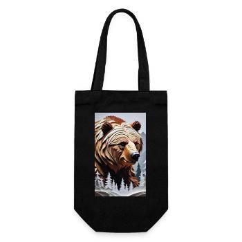 Bear | Brown Bear | Grizzly Bear | Animals - Gift Bag for Bottles - black - Front