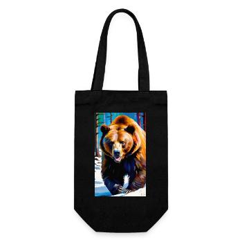 Bear | Brown Bear | Grizzly Bear | Animals - Gift Bag for Bottles - black - Front