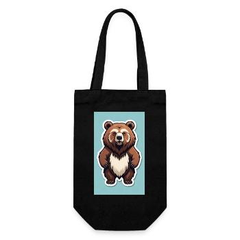 Ours | Ours brun | Grizzli | Animaux | Motif enfant - Sac à bouteille - noir - Devant
