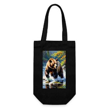 Bear | Brown Bear | Grizzly Bear | Animals - Gift Bag for Bottles - black - Front
