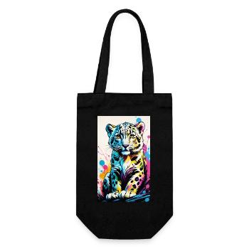 Léopard des neiges | Léopard | Prédateur - Sac à bouteille - noir - Devant
