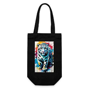 Léopard des neiges | Léopard | Prédateur - Sac à bouteille - noir - Devant