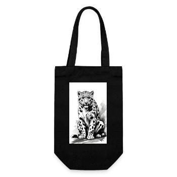 Léopard des neiges | Léopard | Prédateur - Sac à bouteille - noir - Devant