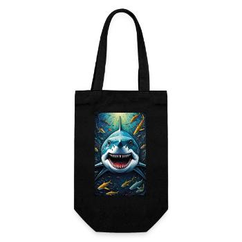 Shark | Great White Shark | Sea Creature | Fish - Gift Bag for Bottles - black - Front