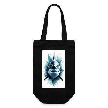 Shark | Great White Shark | Sea Creature | Fish - Gift Bag for Bottles - black - Front