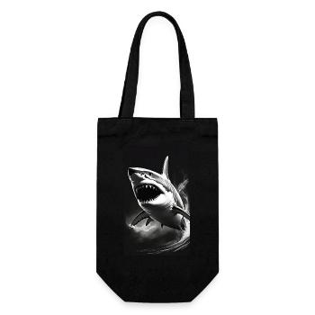 Shark | Great White Shark | Sea Creature | Fish - Gift Bag for Bottles - black - Front