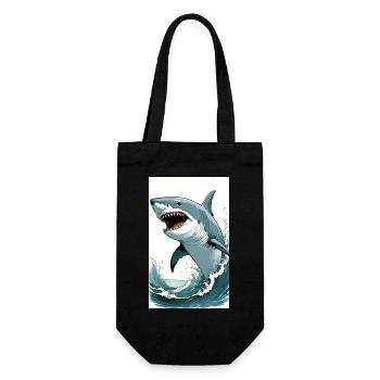 Shark | Great White Shark | Sea Creature | Fish - Gift Bag for Bottles - black - Front