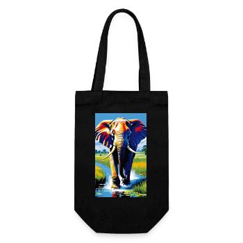 Elephant | Wild Animal | Africa | Children's motifs - Gift Bag for Bottles - black - Front