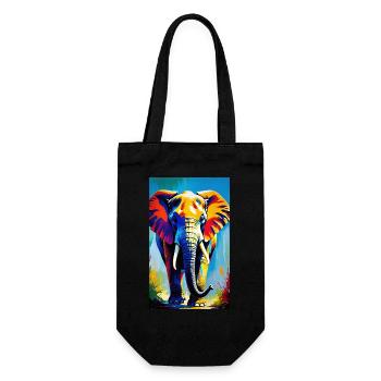 Elephant | Wild Animal | Africa | Children's motifs - Gift Bag for Bottles - black - Front