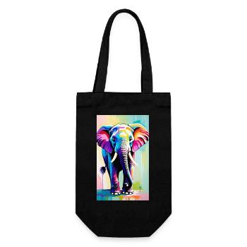 Elephant | Wild Animal | Africa | Children's motifs - Gift Bag for Bottles - black - Front