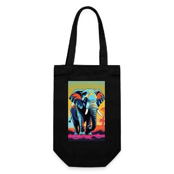 Elephant | Wild Animal | Africa | Children's motifs - Gift Bag for Bottles - black - Front